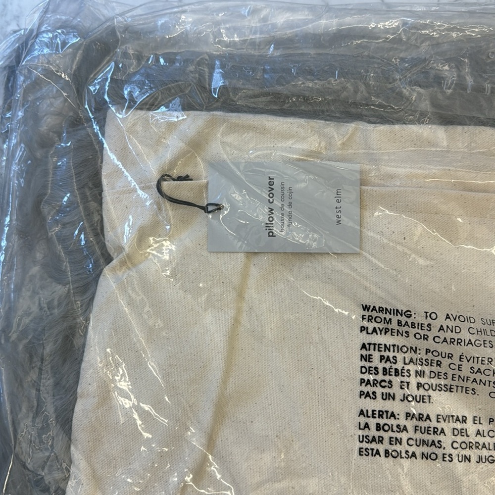 West Elm Mongolian Lamb Pillow Covers - NWT - Picture 4 of 5